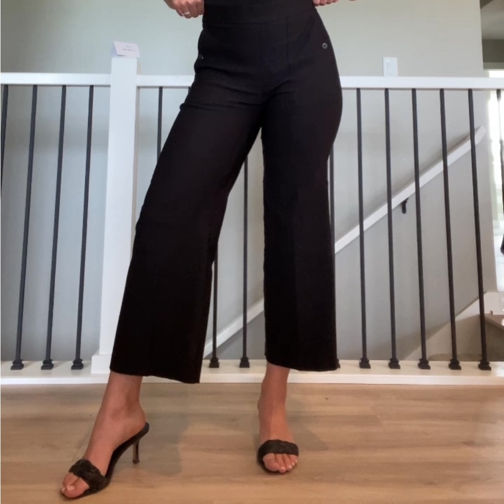 Cropped Wide Leg Pull On Trousers